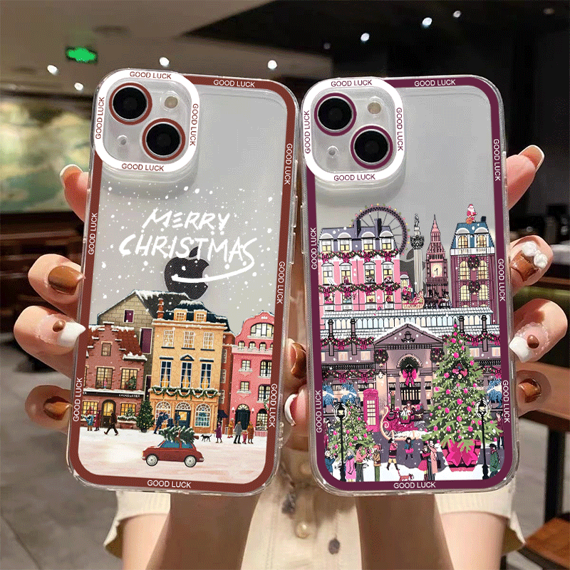 Xiaomi Redmi Note 14 - Casing Ponsel Pemandangan Jalanan Natal Tahun
