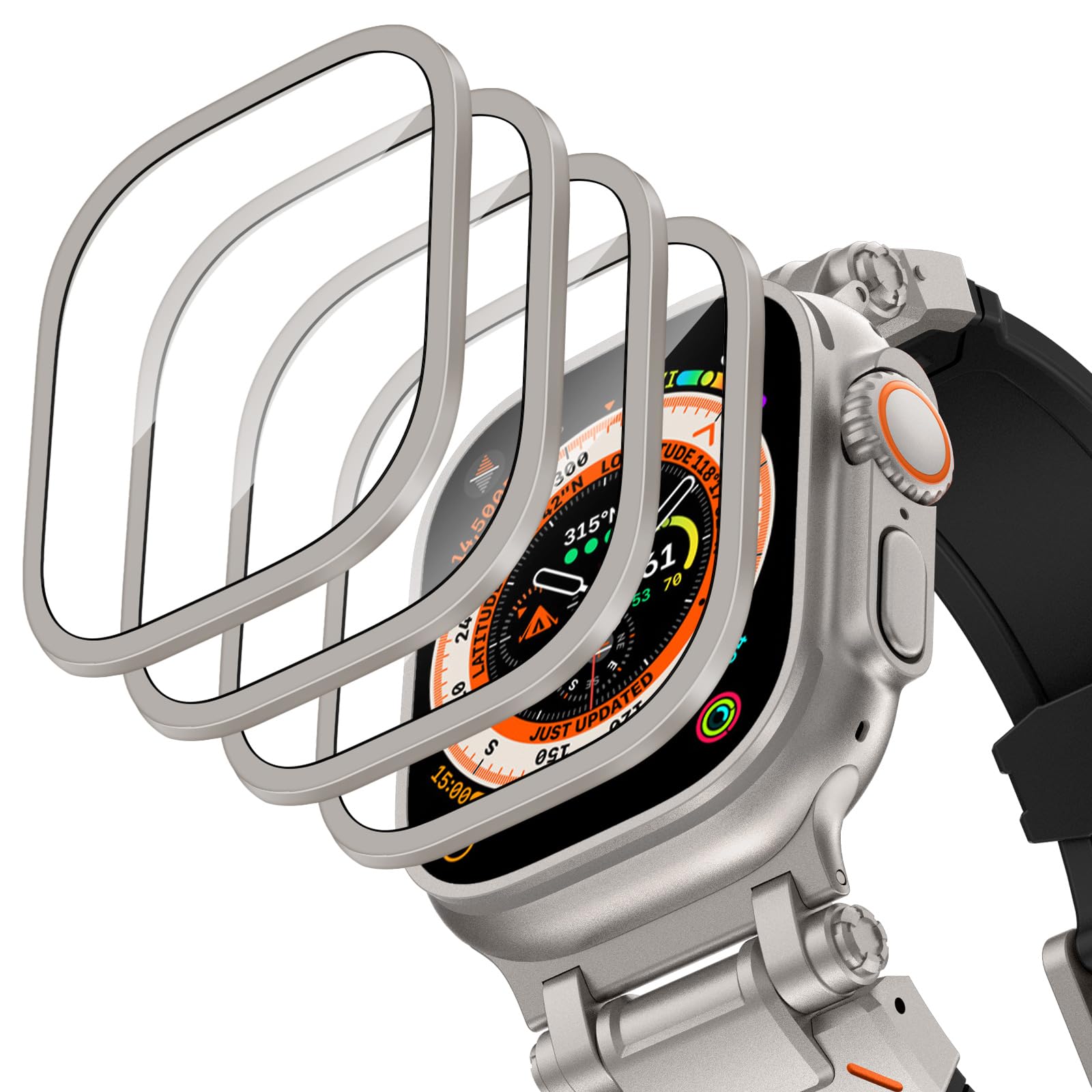 Smartwatch Straps & Accessories - Casing Aloi Aluminium + Kaca Tempered