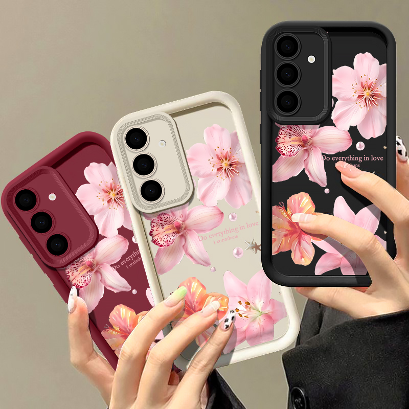 Casing Ponsel Bunga Merah Muda - Samsung Galaxy A55 ulasan dan harga