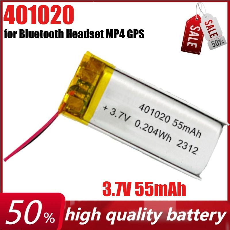 401020 3.7V 55mAh Baterai Lith - Smartwatch Headset ulasan dan harga