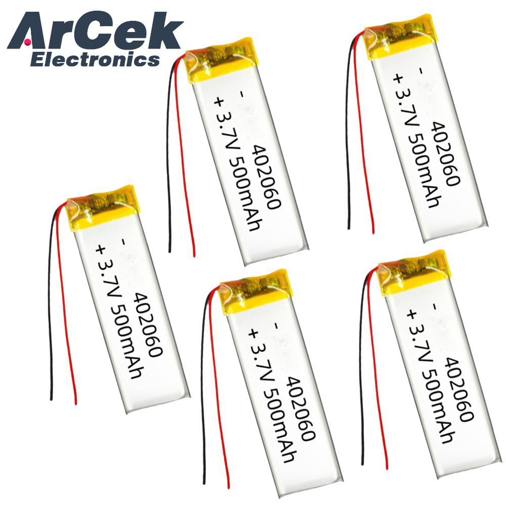 5 Buah 3.7V 500MAh 402060 Bate - Smartwatch Headset ulasan dan harga