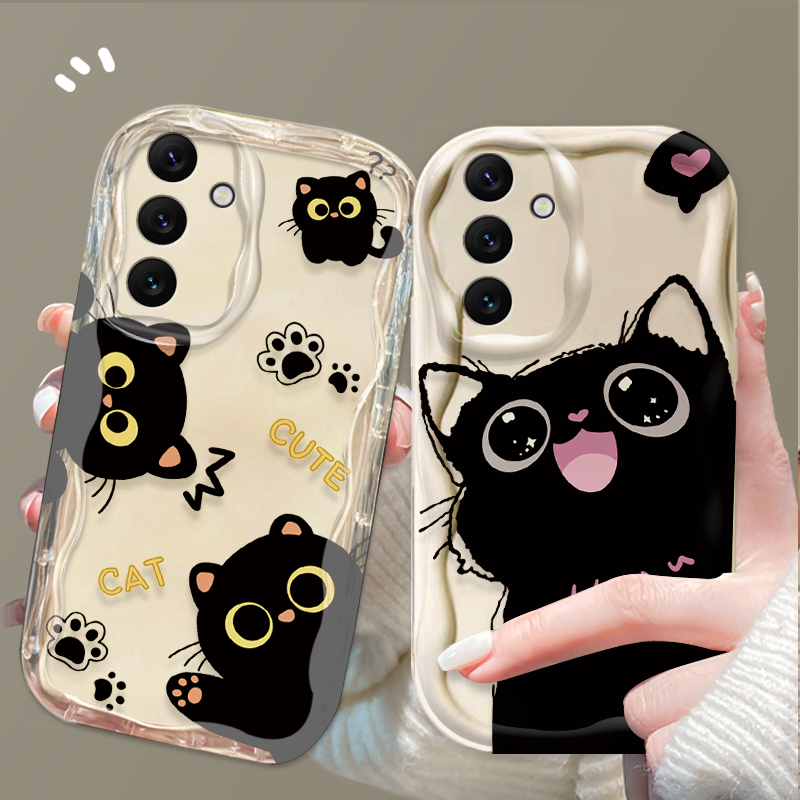 Casing Kucing Hitam Mata Besar - Samsung Galaxy A55 ulasan dan harga