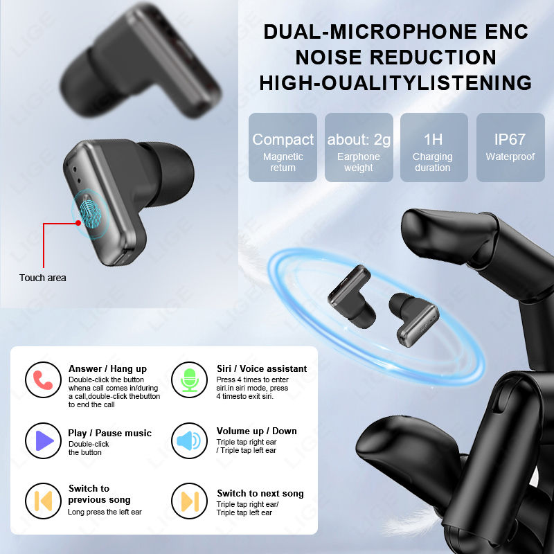 LIGE TWS Jam Tangan Pintar Hea - Smartwatch Headset ulasan dan harga