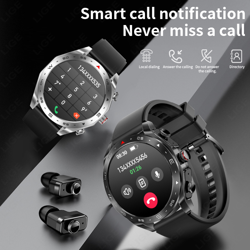 LIGE jam tangan pintar Bluetoo - Smartwatch Headset ulasan dan harga