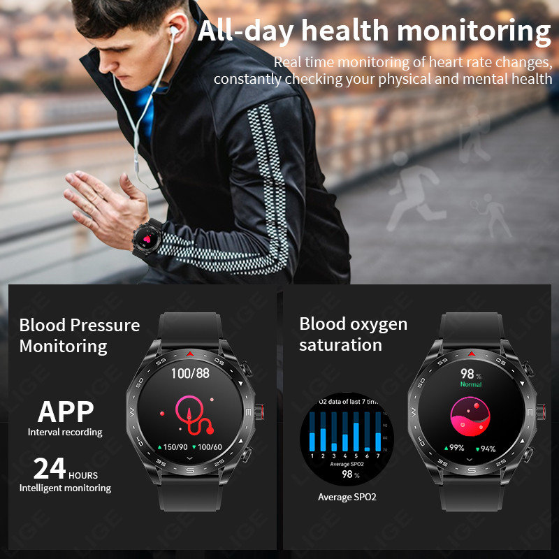LIGE jam tangan pintar Bluetoo - Smartwatch Headset ulasan dan harga
